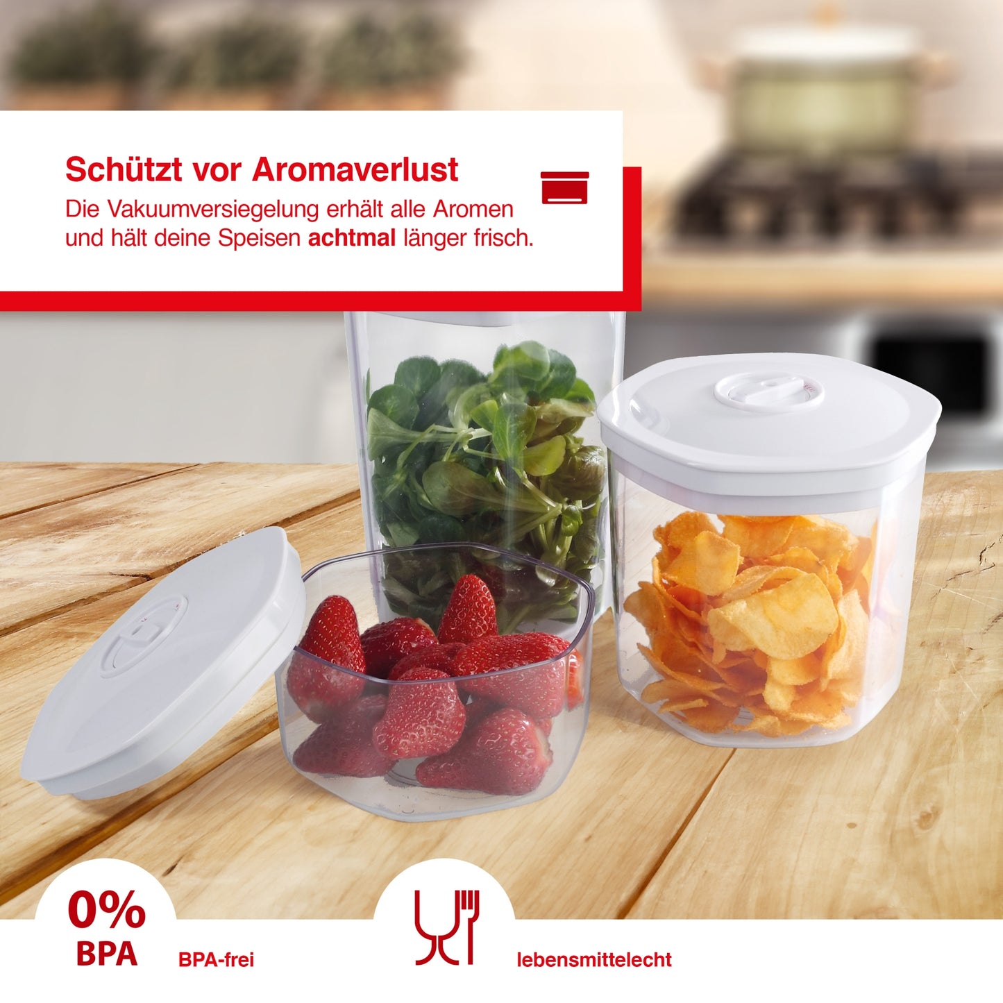 Vakuumierbehälter sechseckig