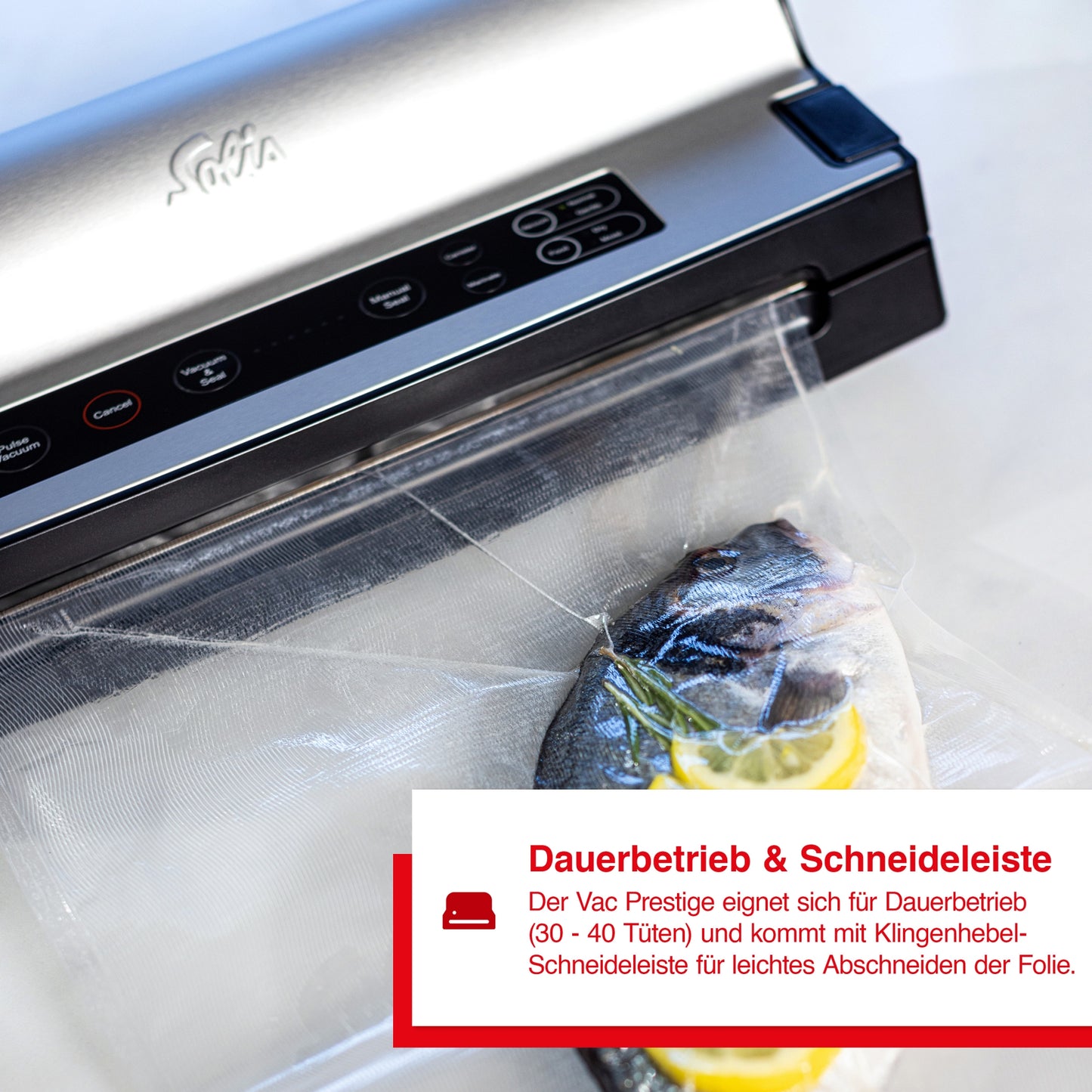 Solis Vakuumierer mit Marinierfunktion, Vorteilspack inkl. 60 Beutel & 4 Rollen