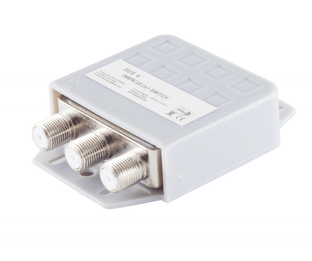sky vision DiSEqC Relais 2/1 mit Wetterschutz, Umschalter für SAT Receiver, grau