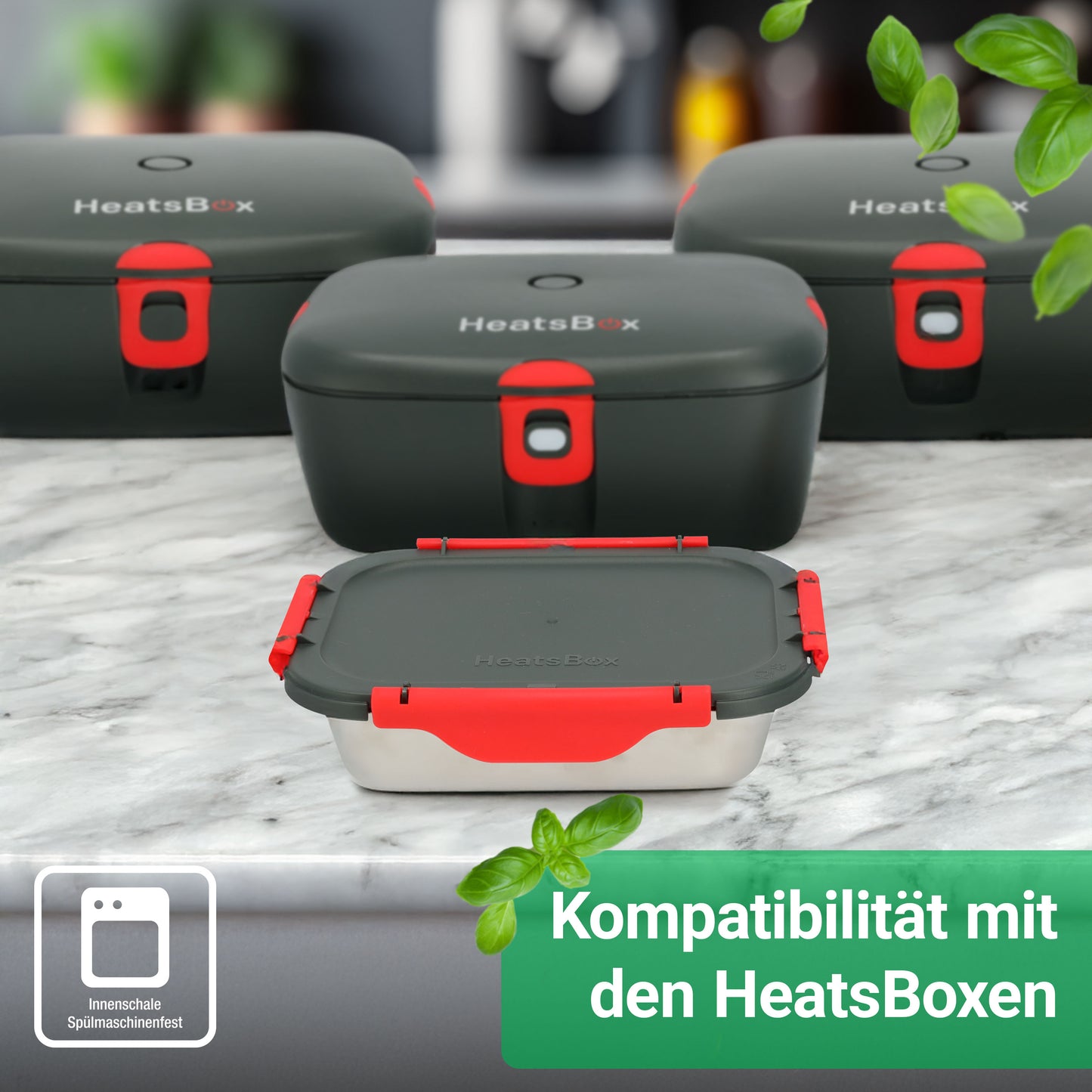 HeatsBox Innenschalen 2er-Set für HeatsBox Style/Style+/GO/PRO 925ml Volumen, Trennsteg