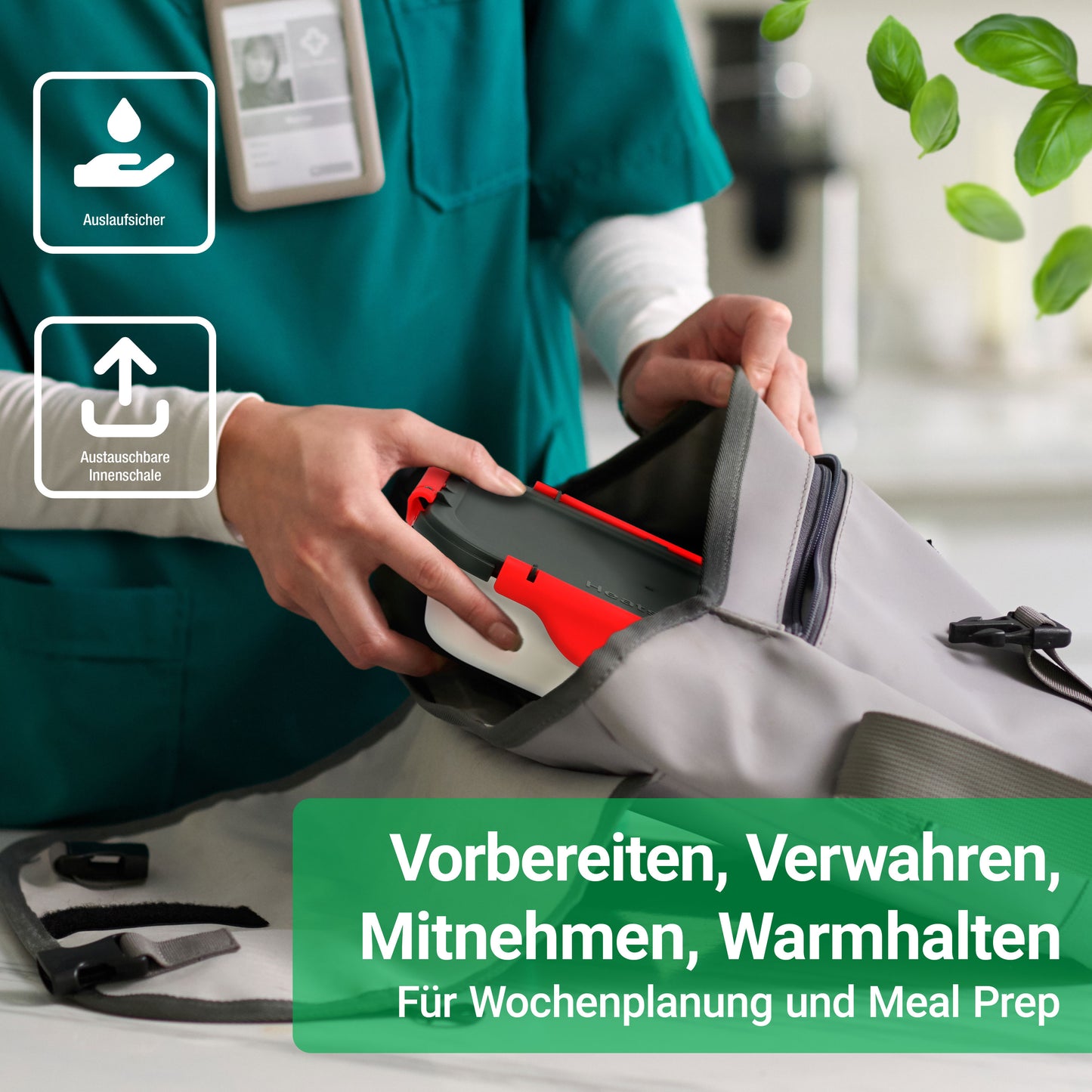 HeatsBox Innenschalen 2er-Set für HeatsBox Style/Style+/GO/PRO 925ml Volumen, Trennsteg