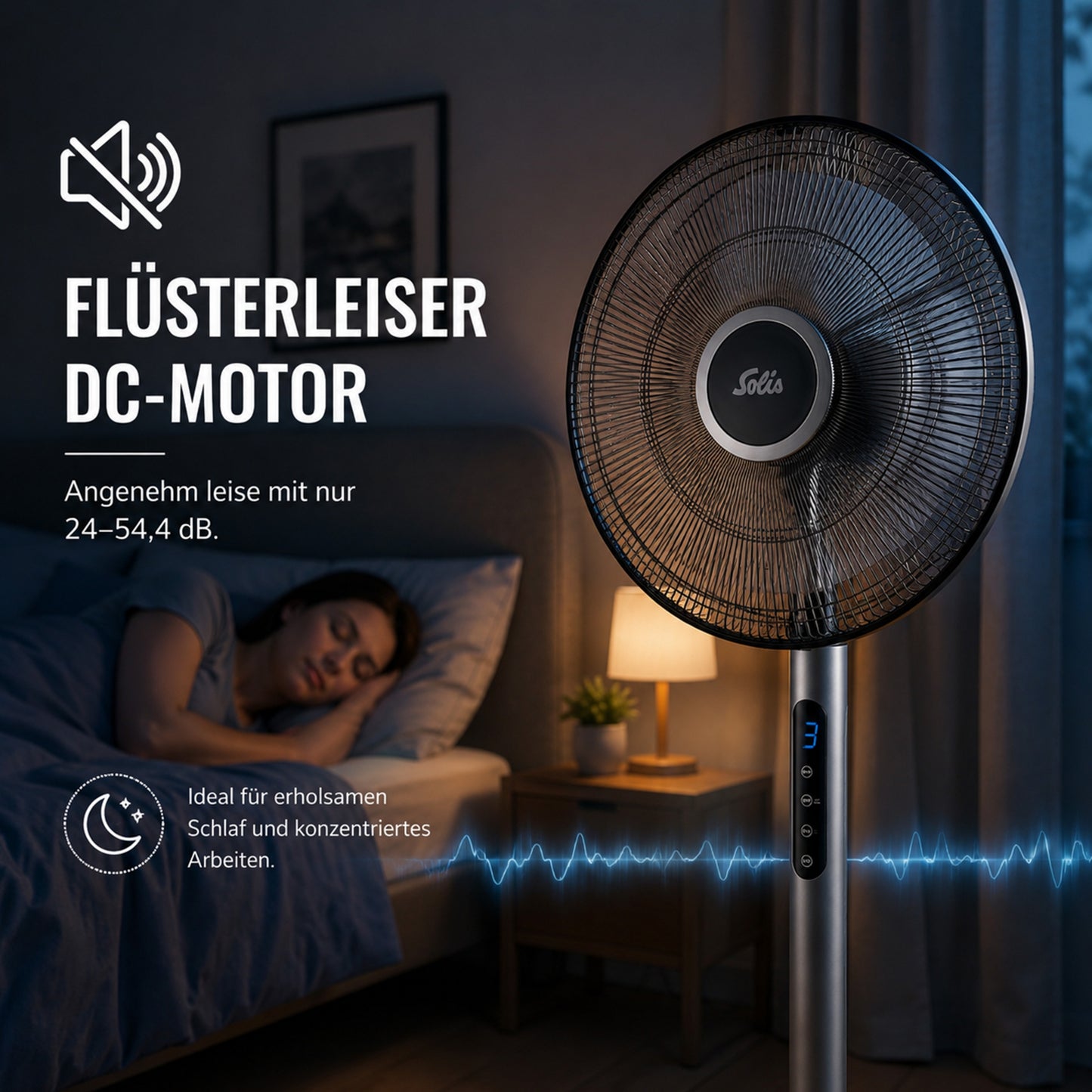 Solis Step & Chill Standventilator, Timer, Fußsteuerung, Oszillation, leise 24dB