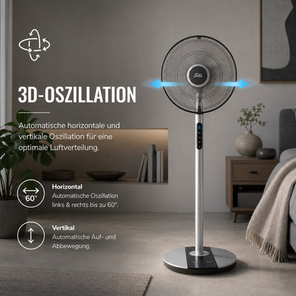 Solis Step & Chill Standventilator, Timer, Fußsteuerung, Oszillation, leise 24dB