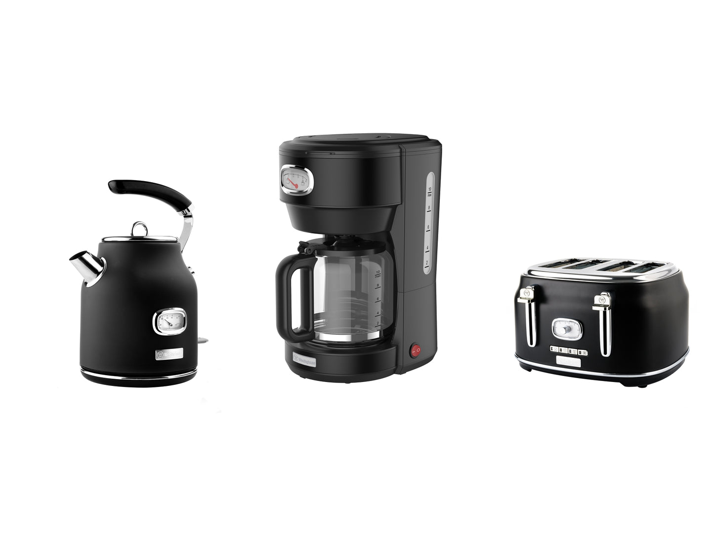 4-Schlitz Toaster, Wasserkocher 1,7 L und Kaffeemaschine